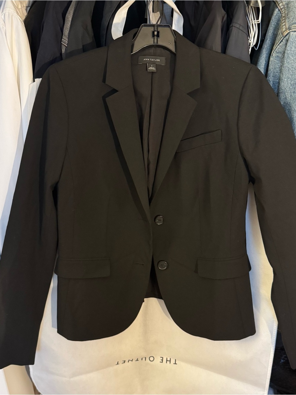 Ann Taylor Black Women's Blazer with Notch Lapel